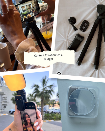 Content Creation On A Budget Starter Pack - Tripod, Phone Light, Back Camera Selfie