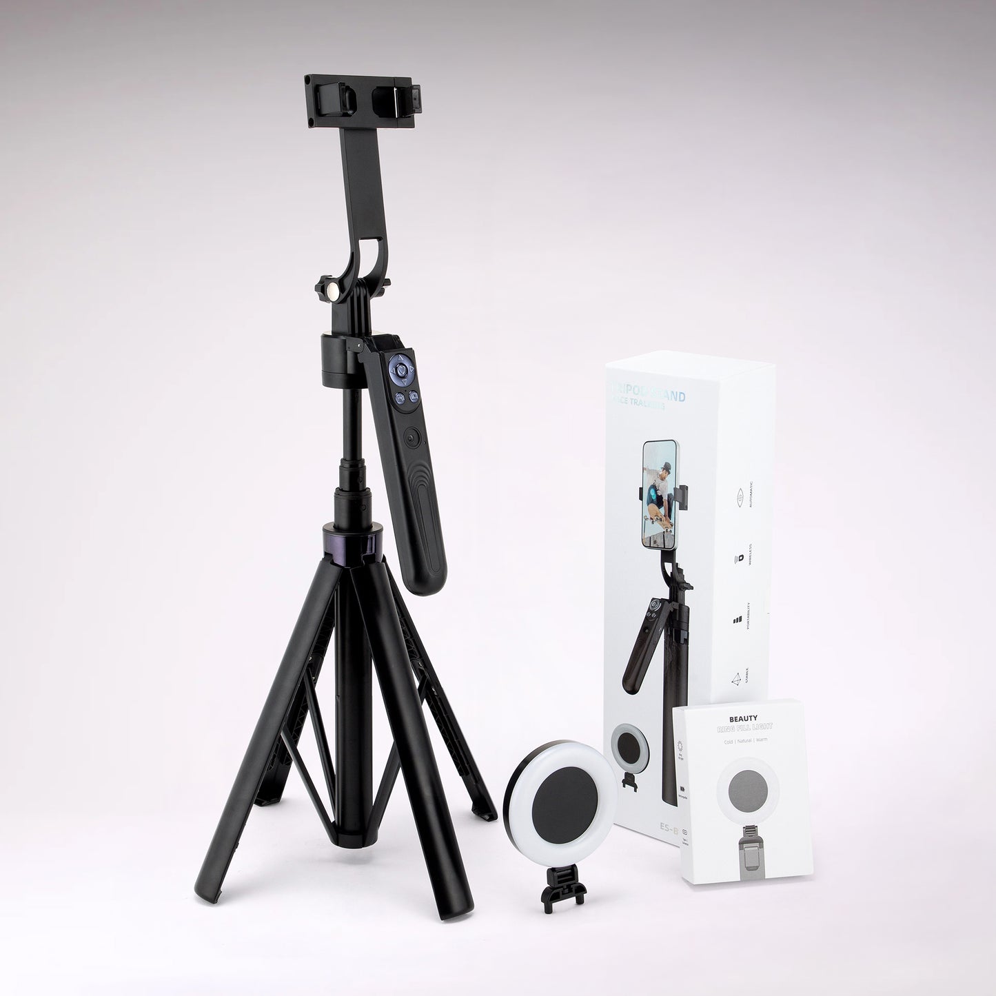 AI Face Tracking Tripod,  LED Lighting