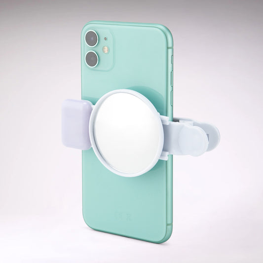 Clip on selfie mirror with LED lighting  for smartphone back camera
