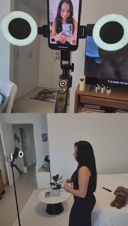AI Face Tracking Tripod,  LED Lighting